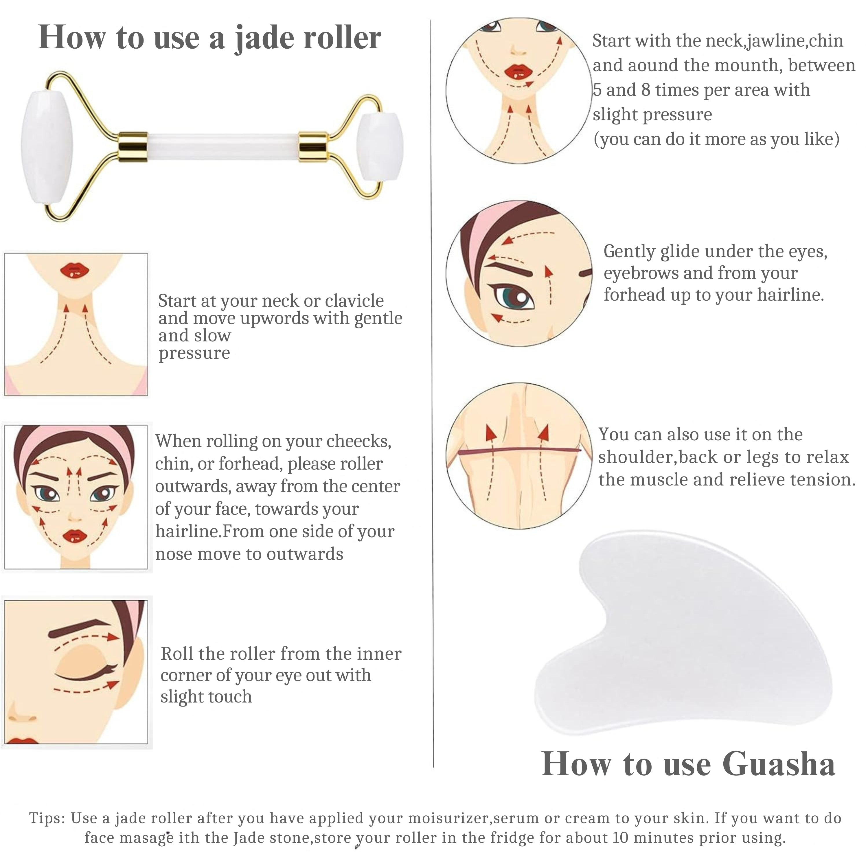 Pearl Jade Roller & Gua Sha Set
