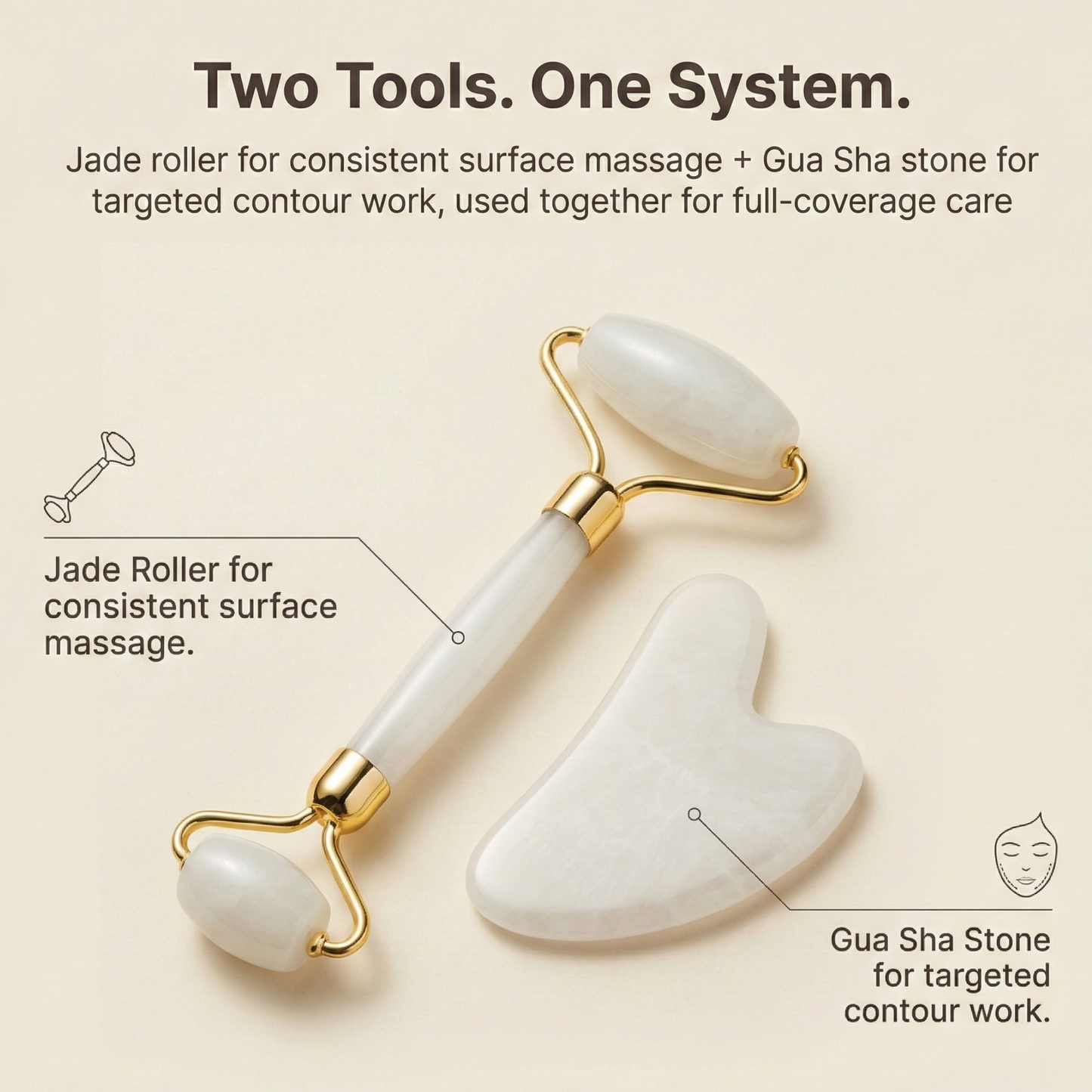 Pearl Jade Roller & Gua Sha Set