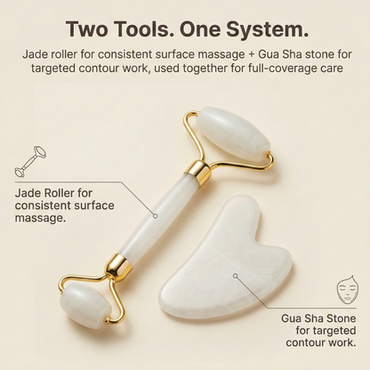 Pearl Jade Roller & Gua Sha Set