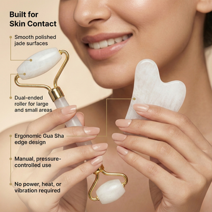 Pearl Jade Roller & Gua Sha Set