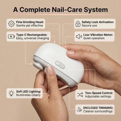 NailEase 2-in-1 Electric Nail Clipper & File