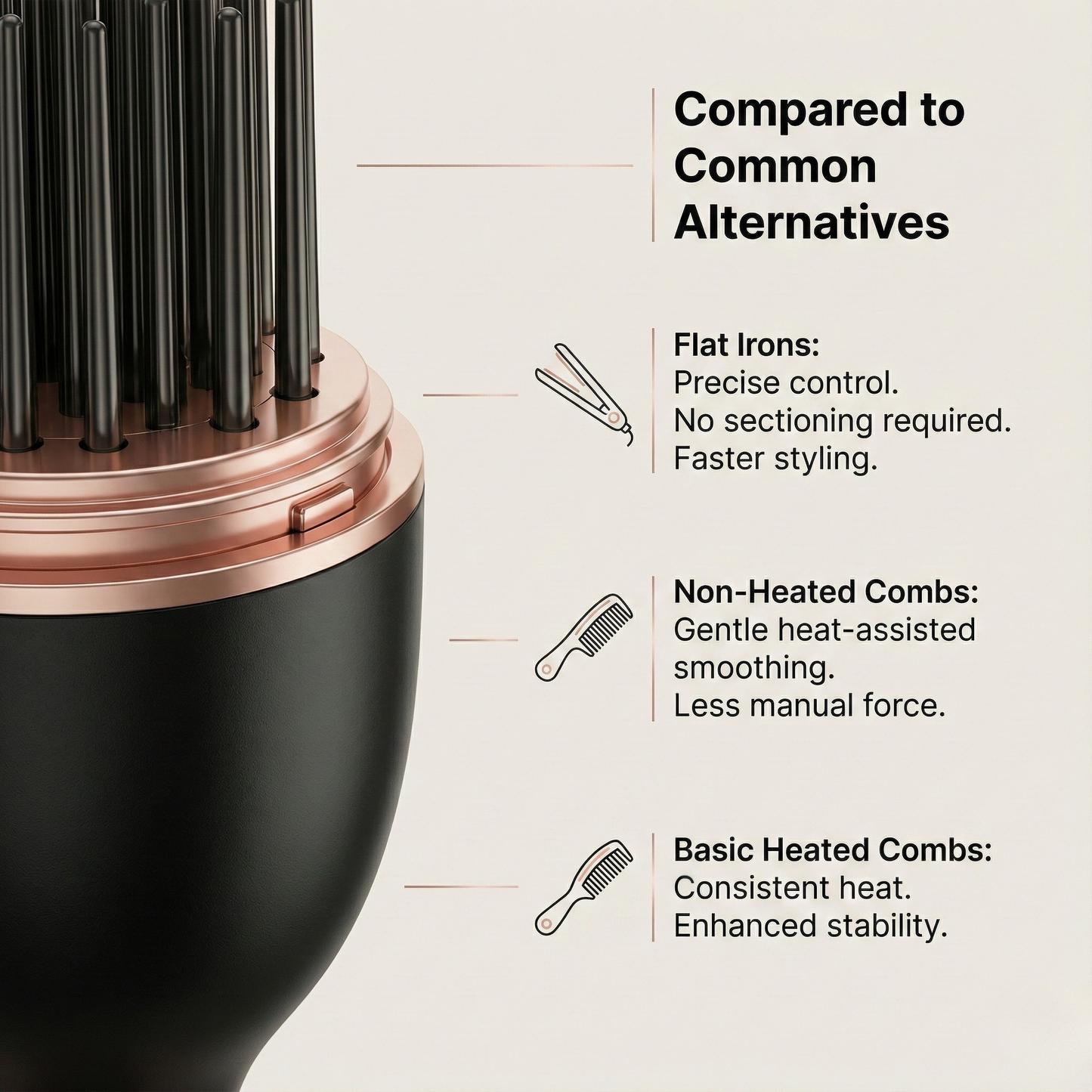 GlamComb Mini Hair Straightener Comb