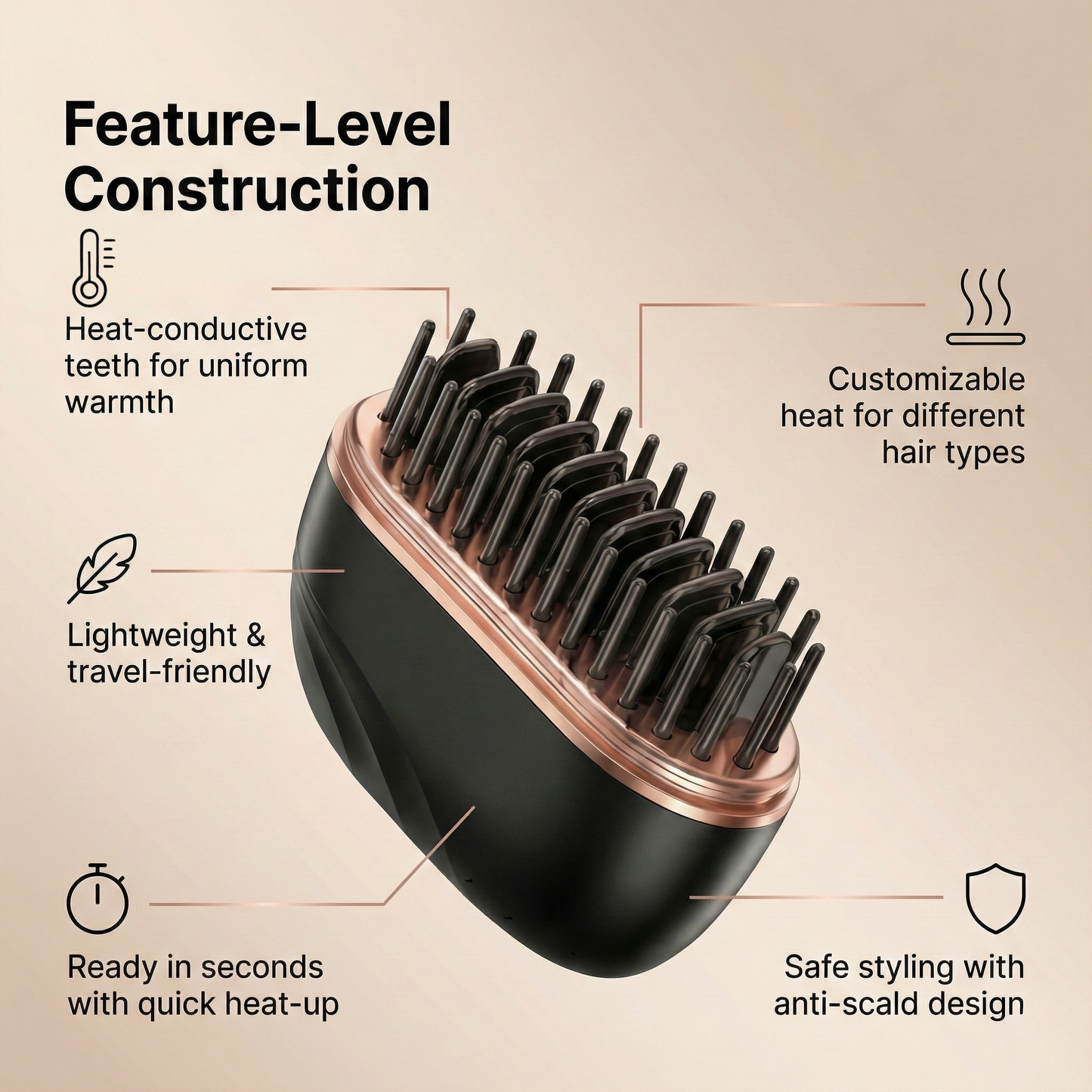 GlamComb Mini Hair Straightener Comb