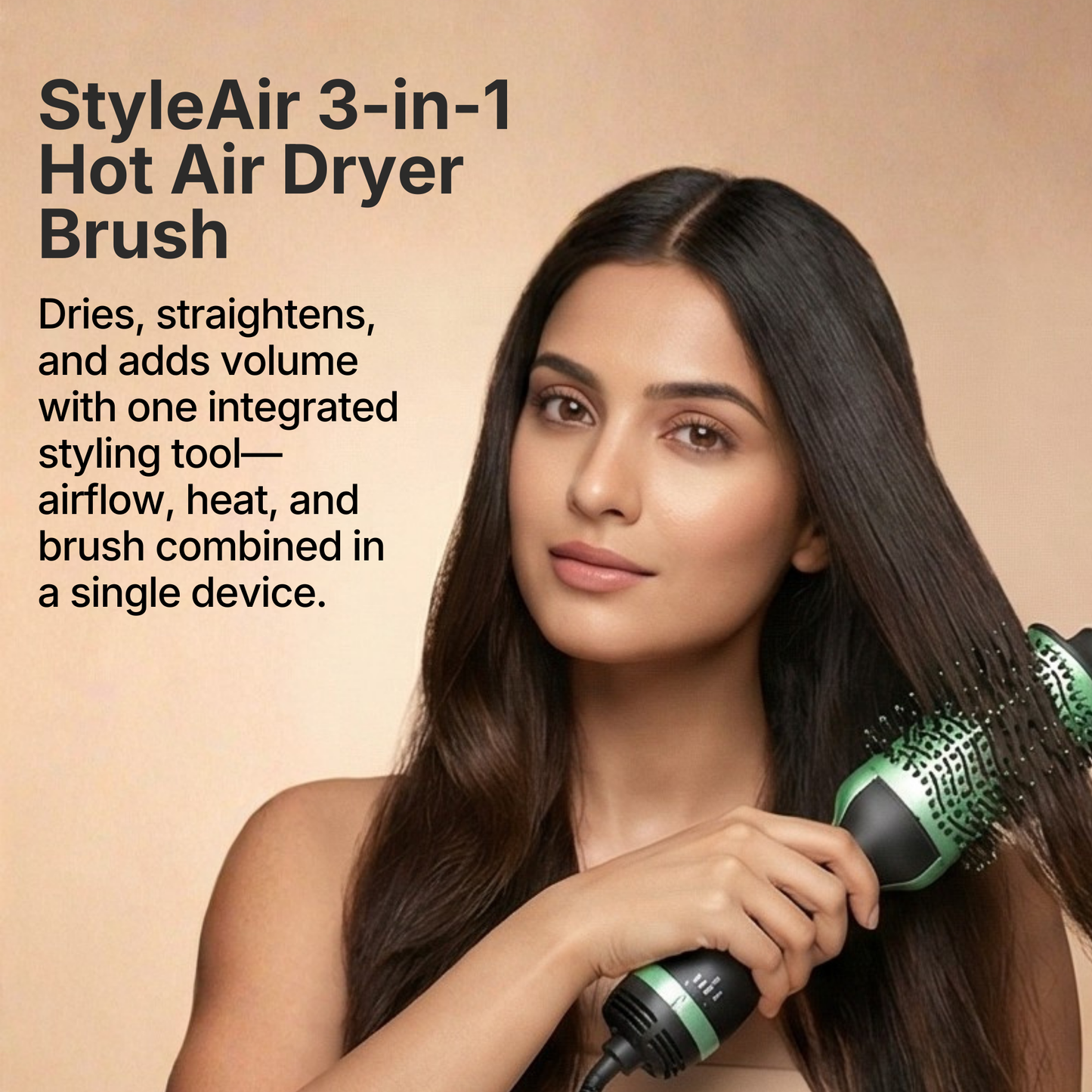 StyleAir 3-in-1 Hot Air Dryer Brush, Straightener & Volumizer Styling Tool