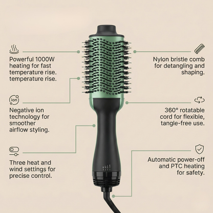 StyleAir 3-in-1 Hot Air Dryer Brush, Straightener & Volumizer Styling Tool