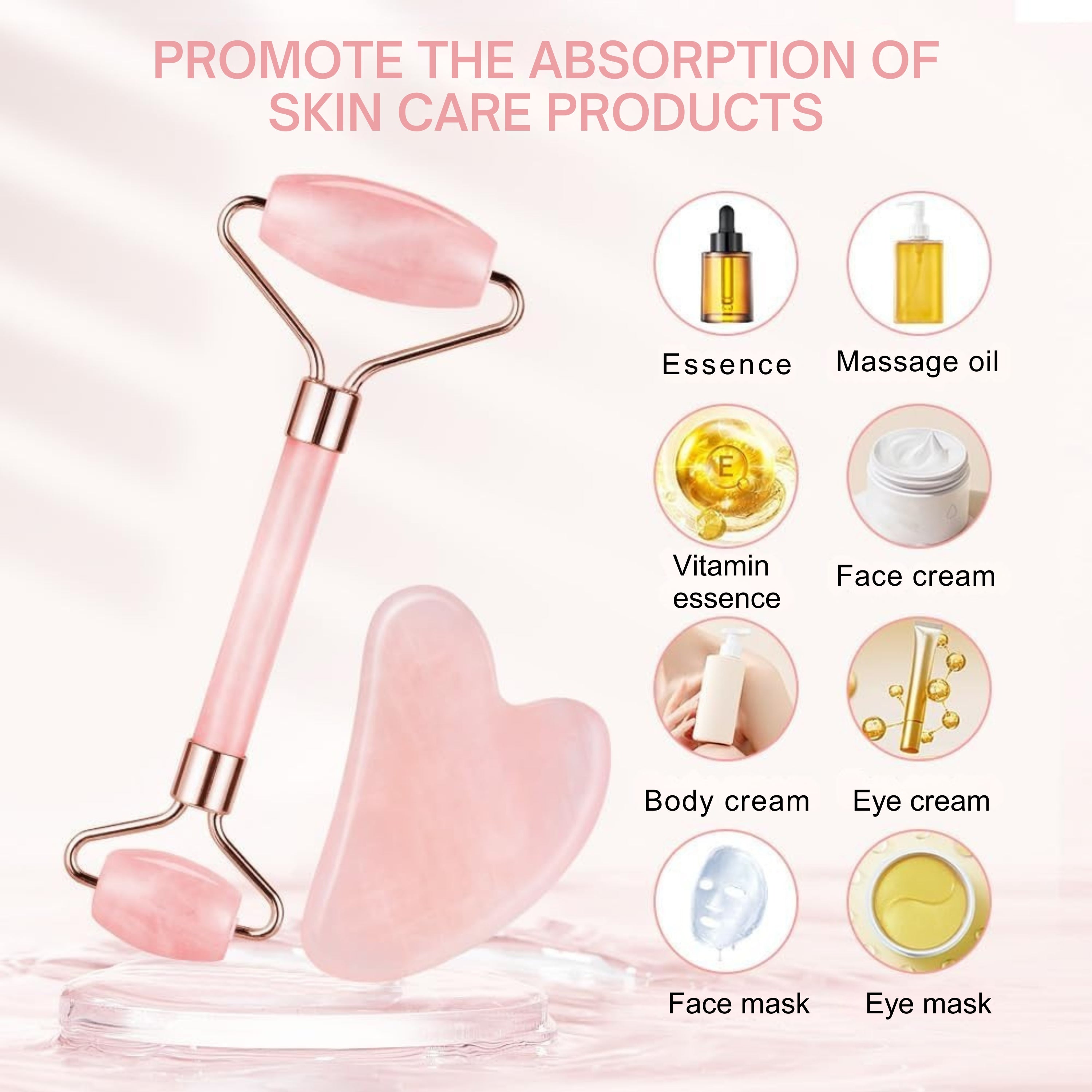 Rose Jade Roller & Gua Sha Set