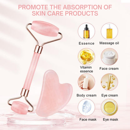 Rose Jade Roller & Gua Sha Set