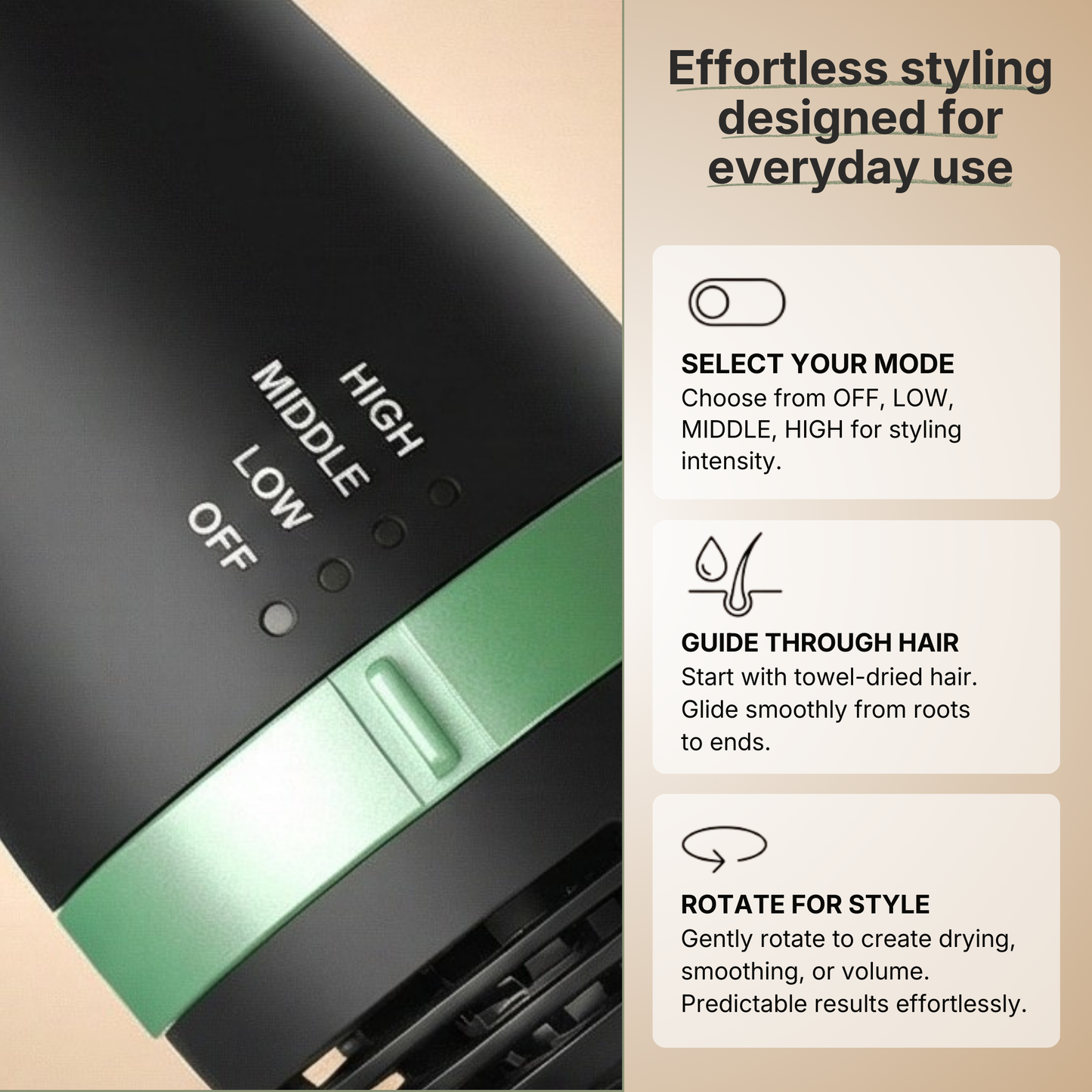 StyleAir 3-in-1 Hot Air Dryer Brush, Straightener & Volumizer Styling Tool