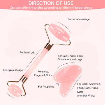 Rose Jade Roller & Gua Sha Set
