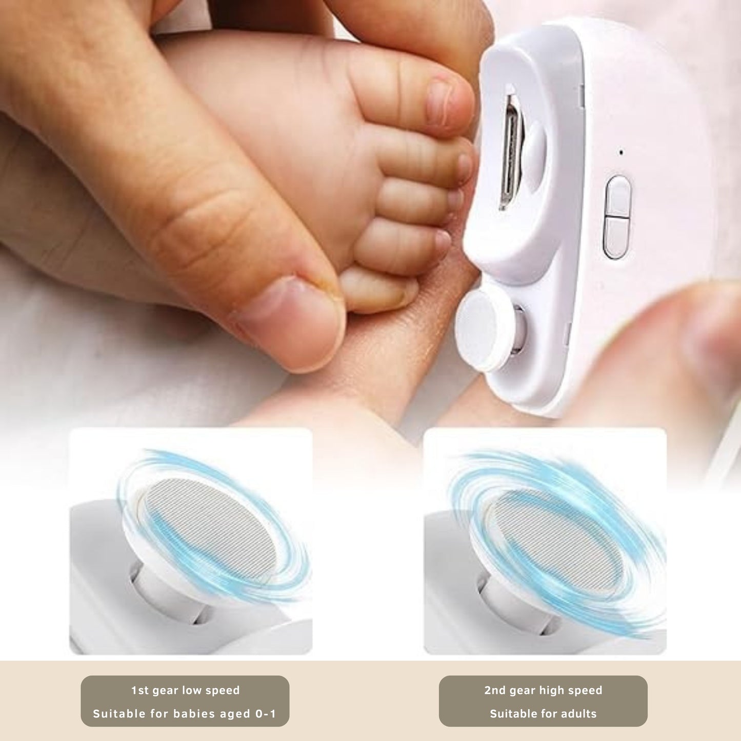 NailEase 2-in-1 Electric Nail Clipper & File