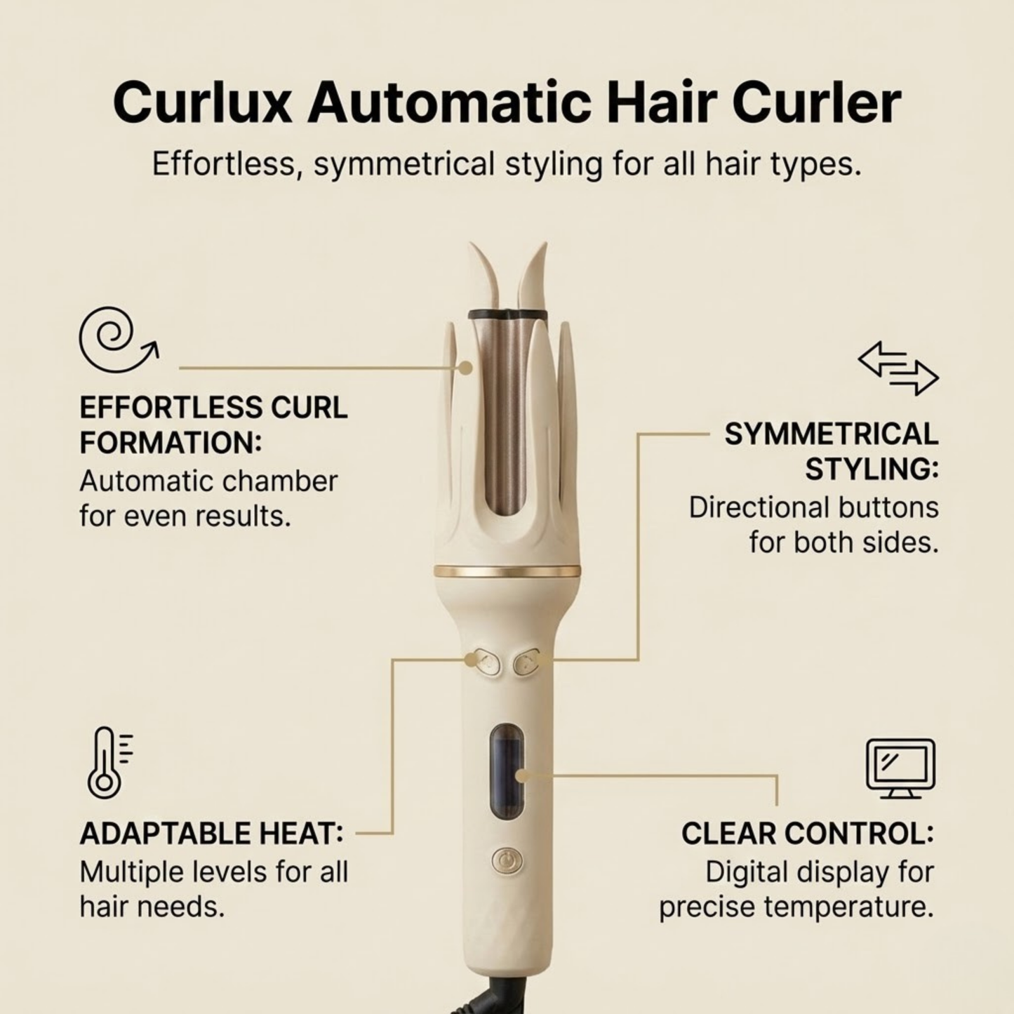 Curlux Automatic Rotating Hair Curling Iron