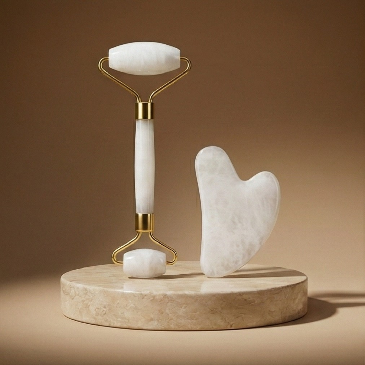 Pearl Jade Roller & Gua Sha Set