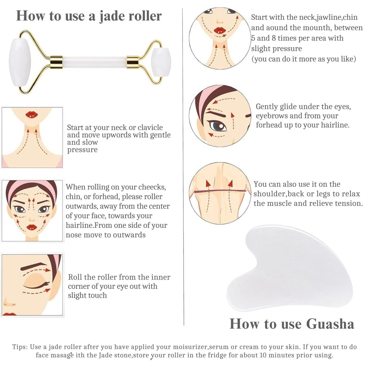 Pearl Jade Roller & Gua Sha Set