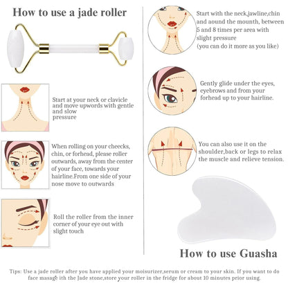 Pearl Jade Roller & Gua Sha Set