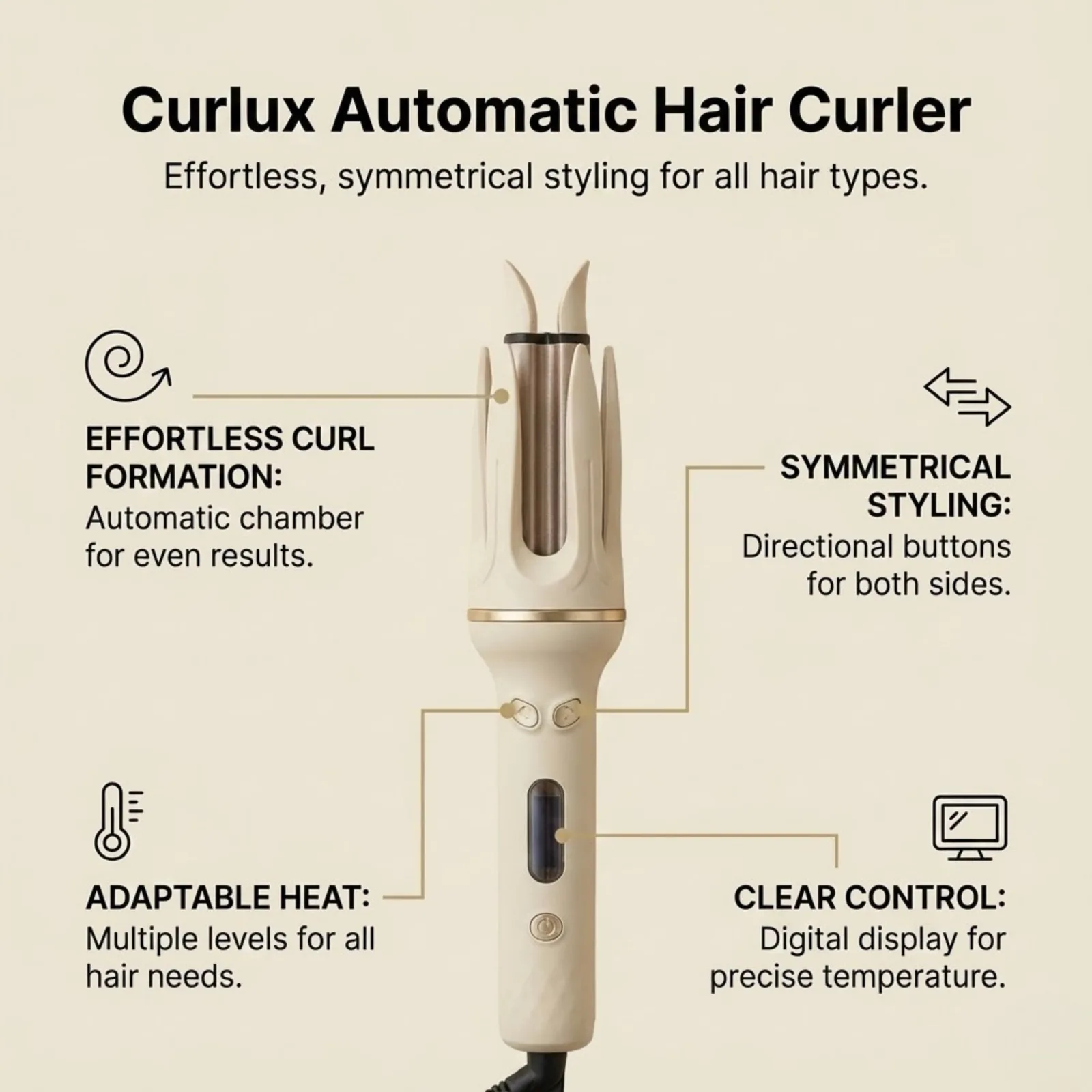 Curlux Automatic Rotating Hair Curling Iron