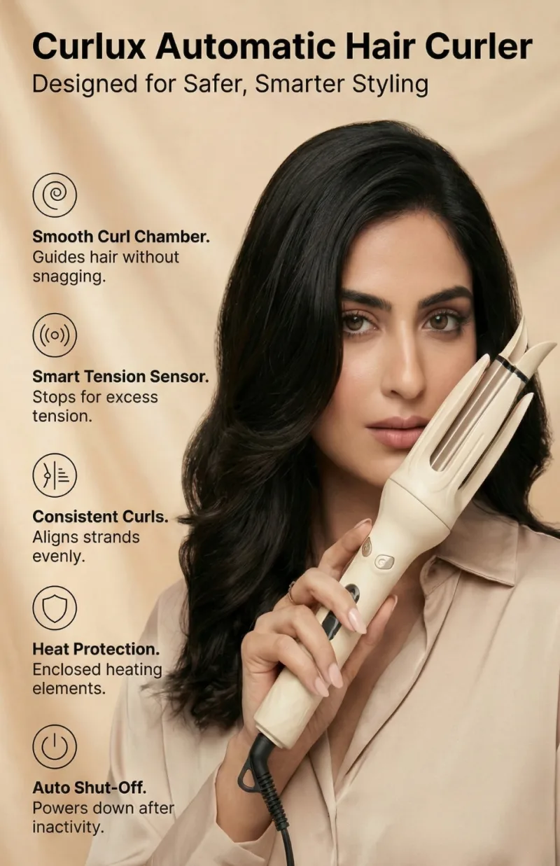 Curlux Automatic Rotating Hair Curling Iron