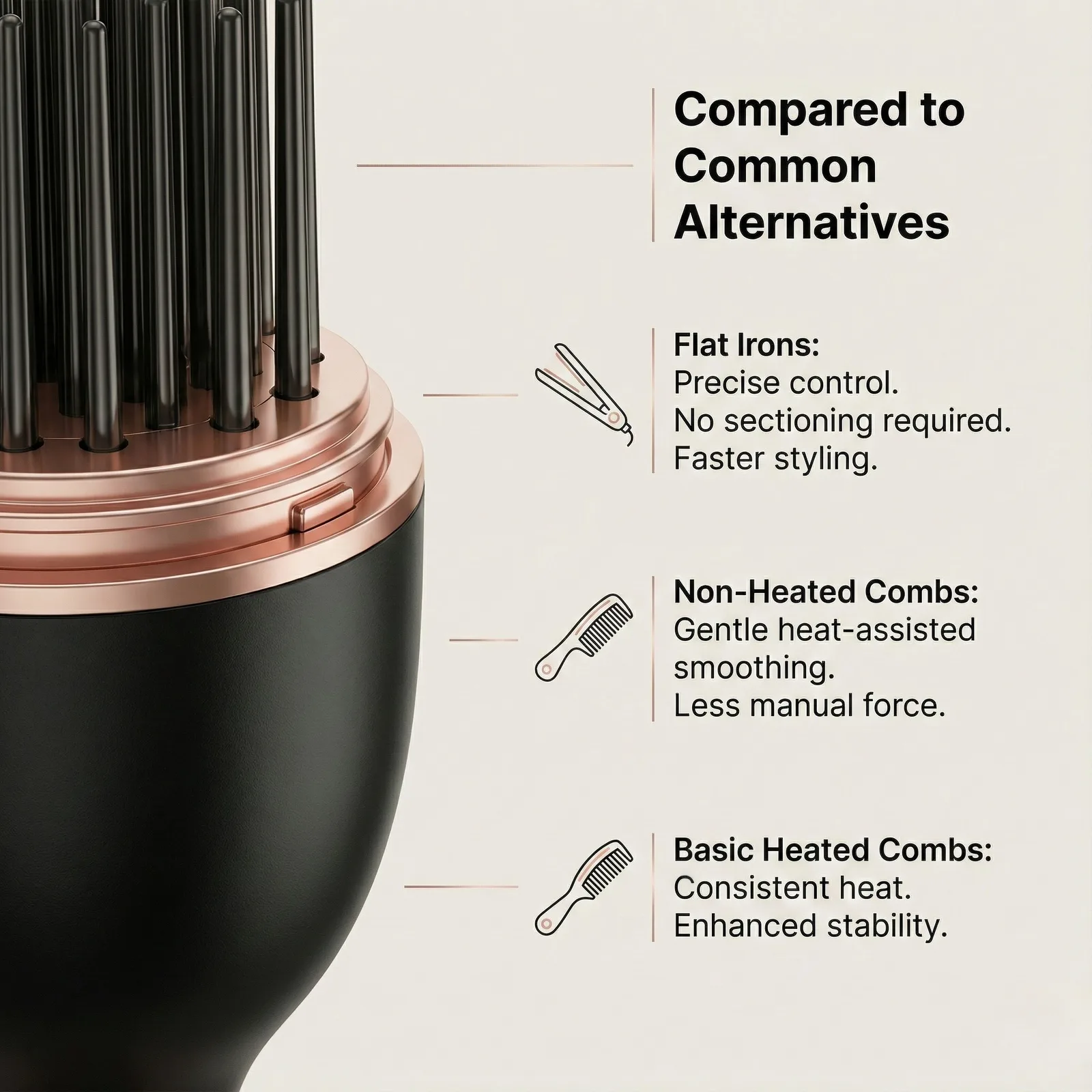 GlamComb Mini Hair Straightener Comb