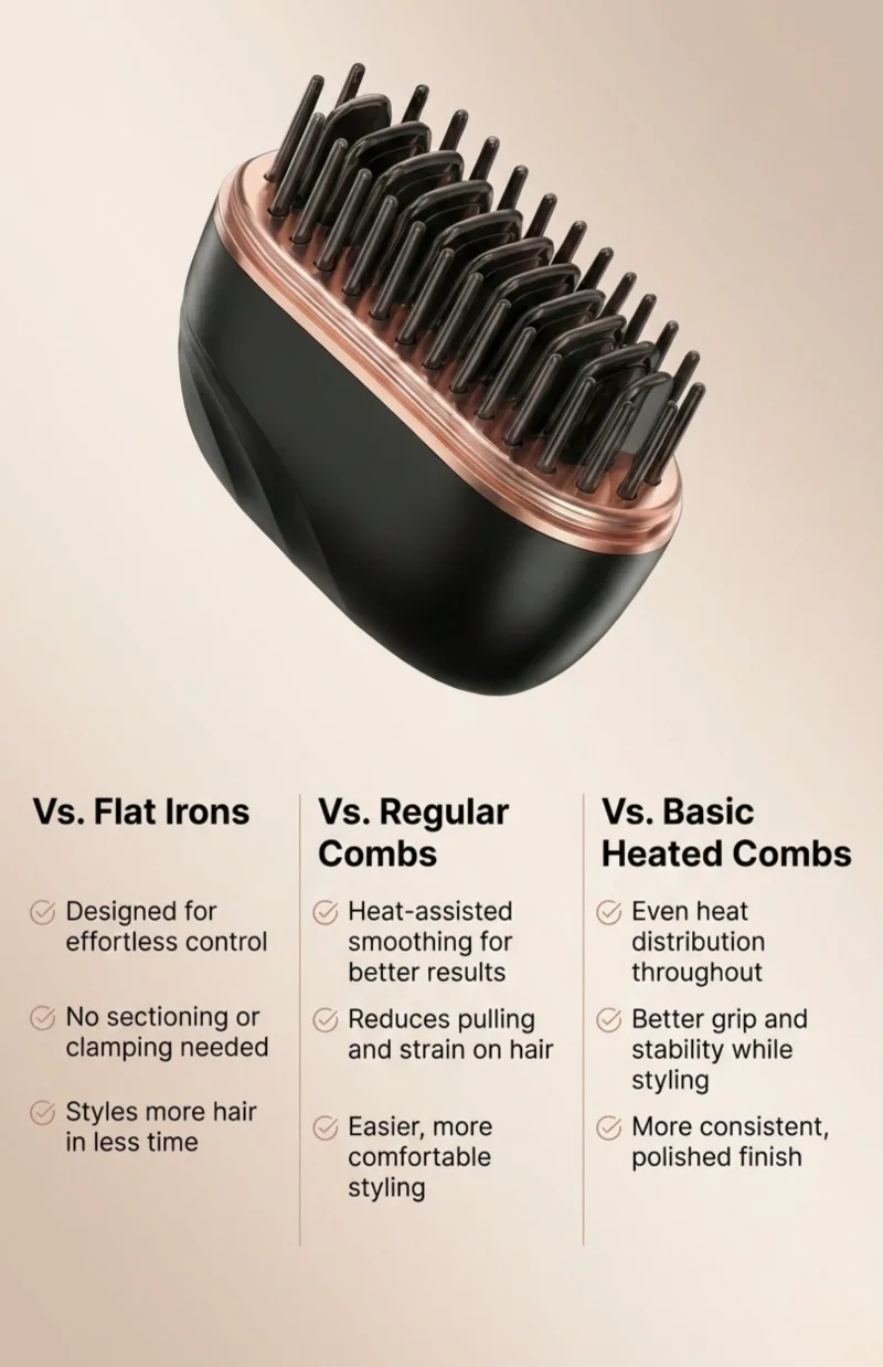 GlamComb Mini Hair Straightener Comb