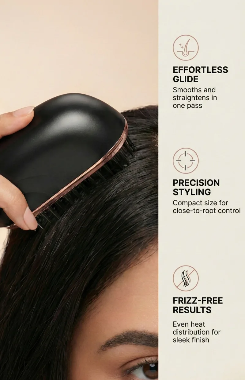 GlamComb Mini Hair Straightener Comb