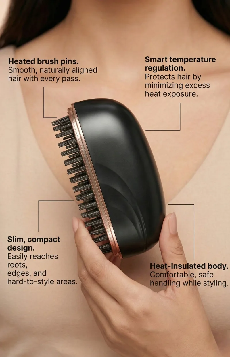 GlamComb Mini Hair Straightener Comb