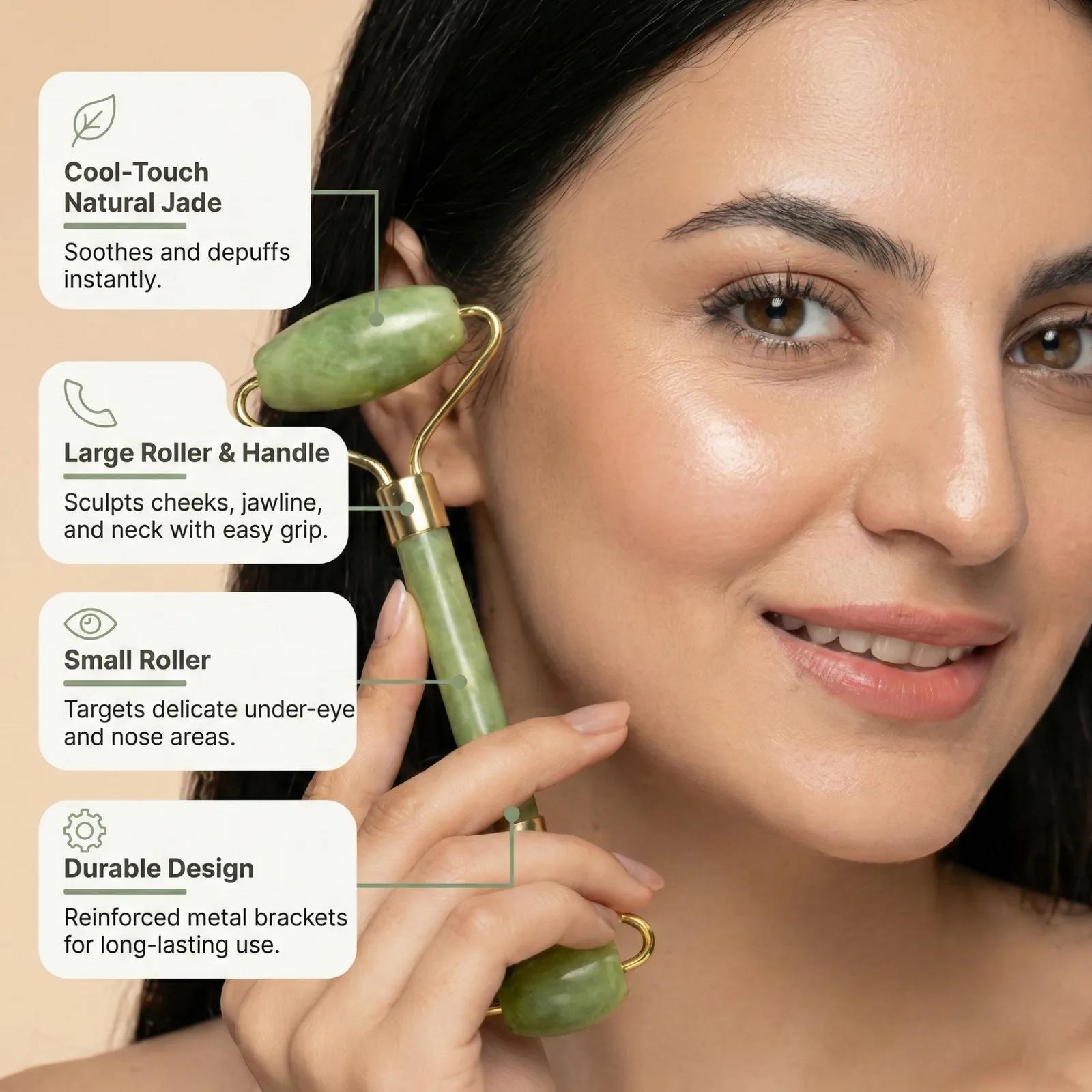 Himalayan Jade Roller Face & Neck Massager Tool