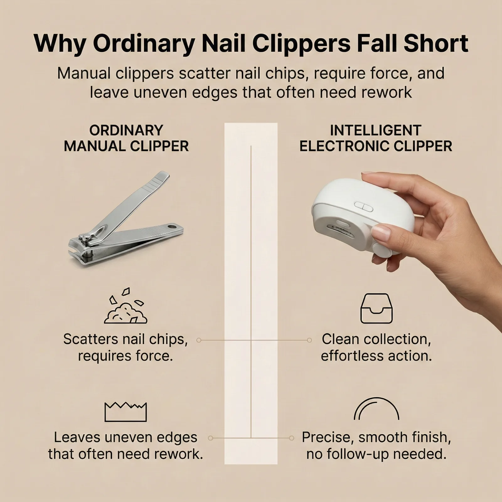 NailEase 2-in-1 Electric Nail Clipper & File