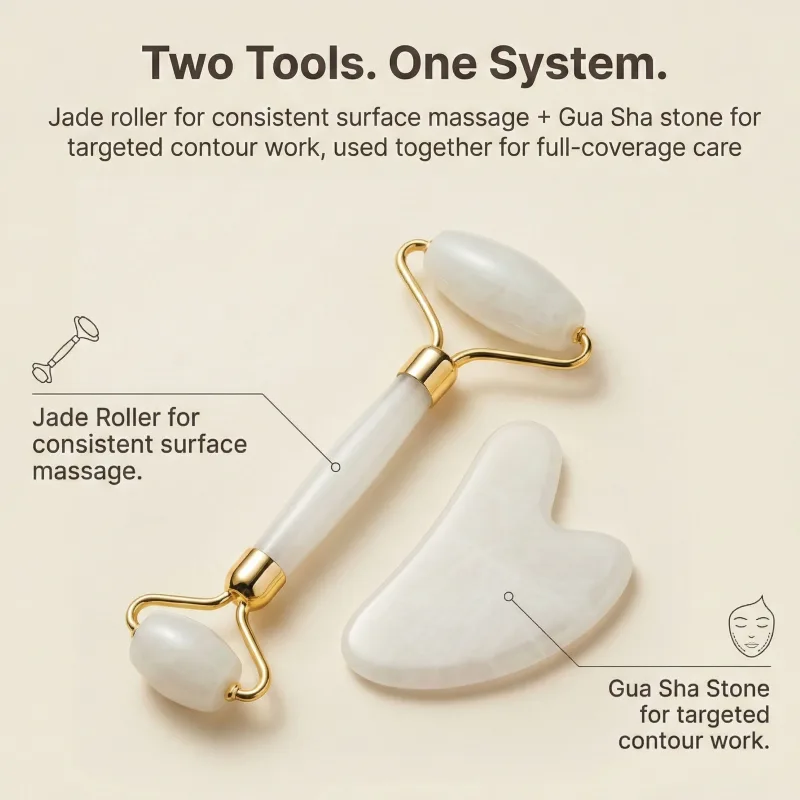 Pearl Jade Roller & Gua Sha Set