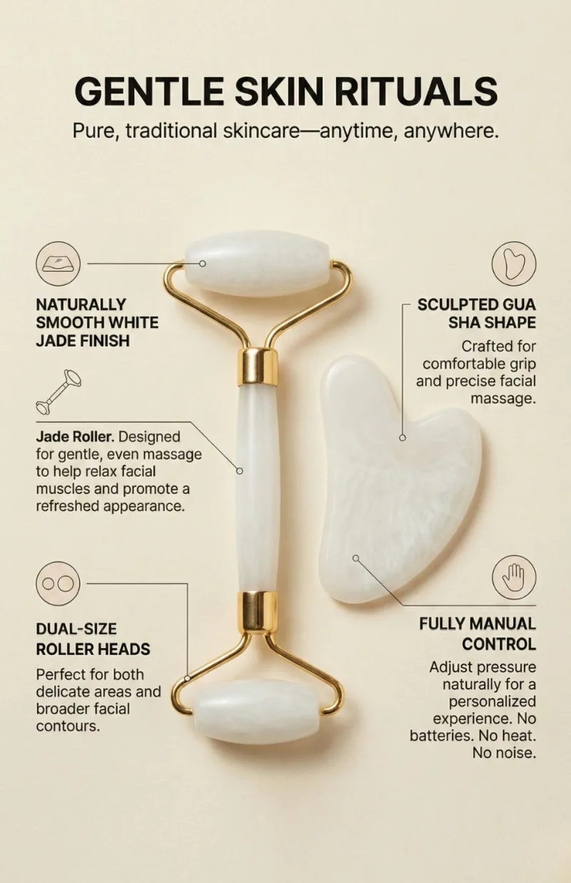 Pearl Jade Roller & Gua Sha Set